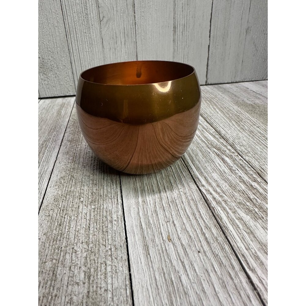 Vintage Copper Craft Guild Taunton Goblet Cup Dish Mass Roly Poly Round MCM